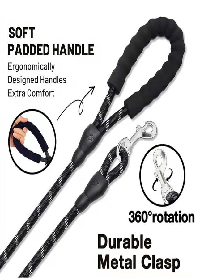 PET FUN طوق كلاب من النايلون المتين من بيت فن | عاكس للضوء لضمان السلامة الليلية | مقبض مبطن مانع للانزلاق | طوق قوي للكلاب الصغيرة والمتوسطة والكبيرة | حبل مانع للشد للمشي والتدريب (متعدد الألوان، 15 مم) - Image 2